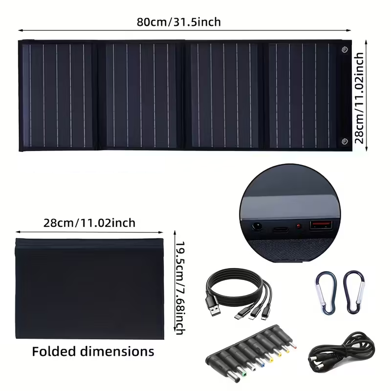 Panou solar pliabil in 4 sectiuni 10W, 5V/9V
