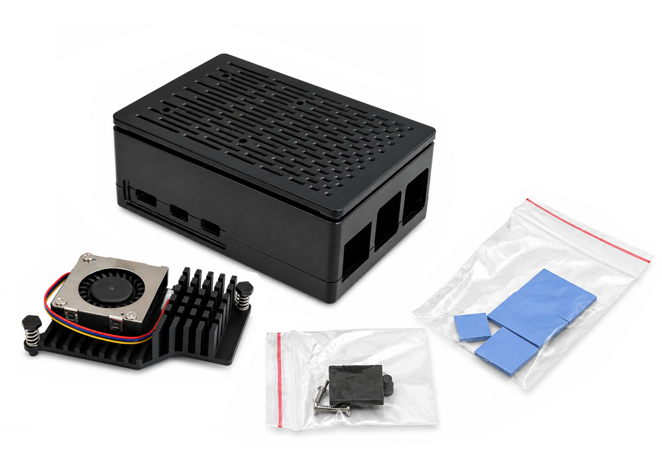 Carcasa plastic Raspberry Pi 5 cu ventilator